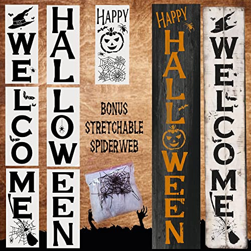 Welcome Stencils And Halloween Stencils With Spider Web...