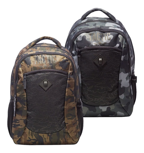 Mochila Escolar Tactic 18  Con Bolsillos Camuflada