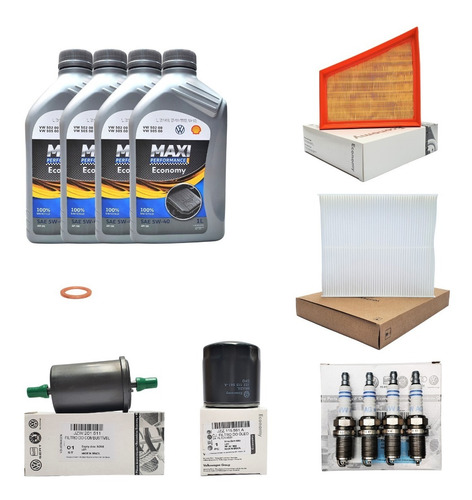 Kit Troca Óleo + Filtros E Velas 1.6 8v Gol Voy Sav G4 G5 Vw