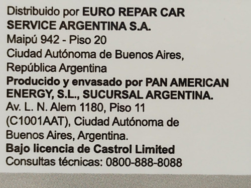Imagen 2 de 8 de Aceite De Motor Eurorepar 4 Litros 10w40 Semisintetico Exper