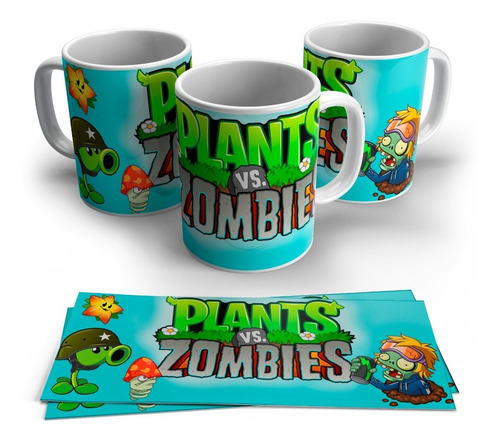 Taza Personalizada Plants Vs. Zombies En Cerámica Sublimada