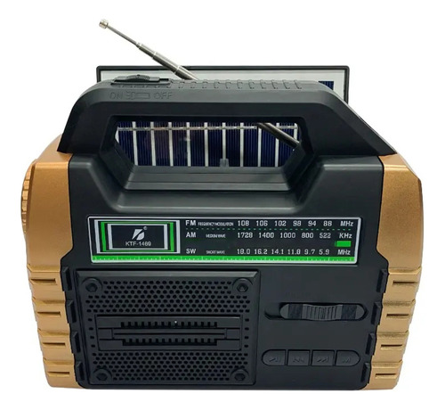 Radio Parlante Bluetooth Ktf-1469 Linterna Carga Solar