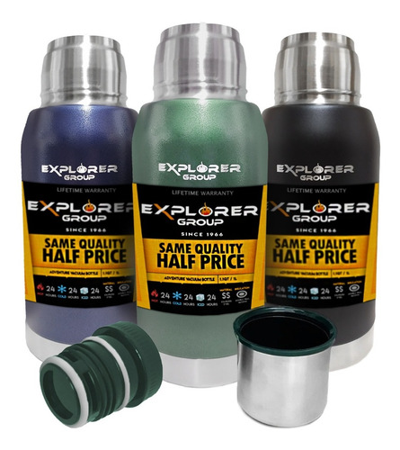 Imagen 1 de 10 de Termo Acero Inoxidable Explorer 750 Ml Tapon Pico Cebador