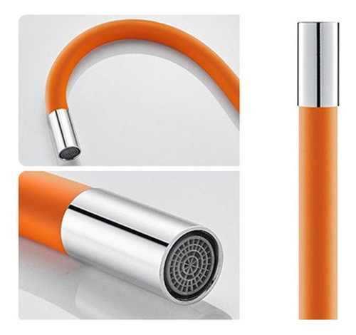 Canilla Griferia Cocina Flexible Monocomando Naranja Krumm