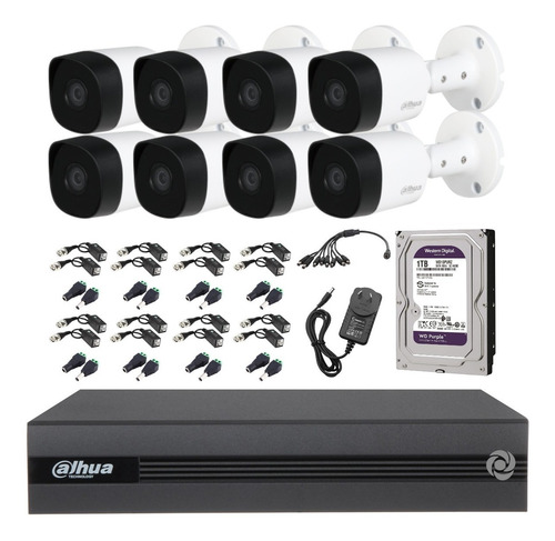 Imagen 1 de 10 de Kit Seguridad Dahua Dvr 16ch + 8 Camara 1080p+ Disco + Balun