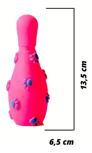 Brinquedo Pet - Pino De Boliche De Borracha Cor:rosa