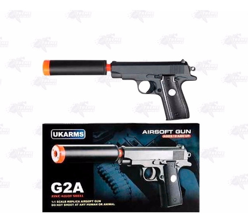 Marcadora Airsoft Silenciador Bbs 6mm Resorte G2a Xtremep