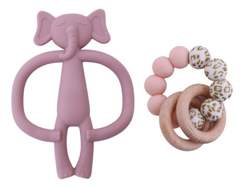 Kit 2 Mordederas Sleepybear Rosa Bebé Dentición Suave Seguro