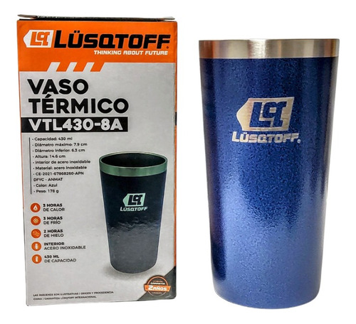 Vaso Termico Lusqtoff 430ml Frio/calor 3hs Vtl430-8a