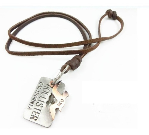 Colar Cordão Masculino Couro Legítimo Hollister - Frete Gr