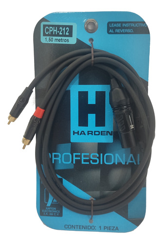 Cable Audio 1 Xlr Macho A 2 Rca Macho 1.5m Ygriega Harden