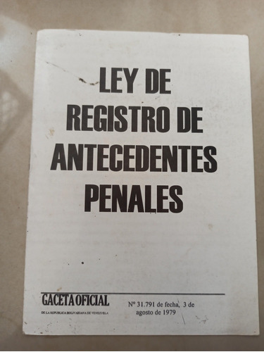 Ley De Registro De Antecedentes Penales