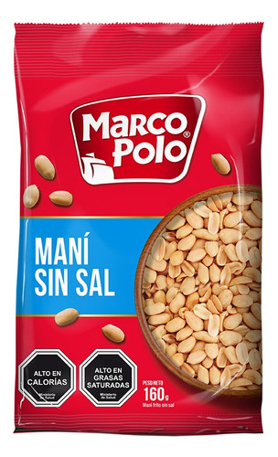 Maní Tostado Marco Polo 160g Sin Sal