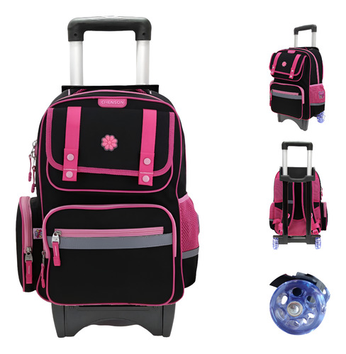 Mochila Con Llantas Chenson Original Strong Hg70204-3 Negro Liso
