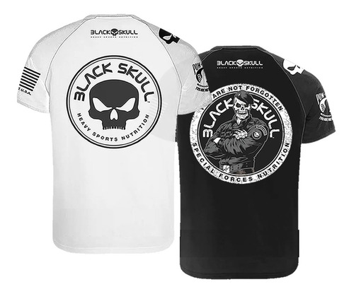Kit Camiseta Bope Dry Fit + Algodão Eduardo C. - Black Skull