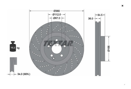 Disco Delantero Par C63 Amg E500 S600 Cl600 Hiper Ventilado