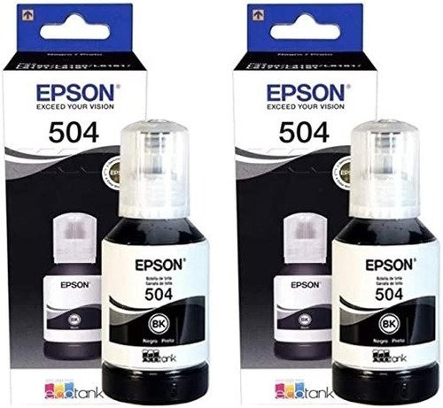 Kit De 2 Tintas Epson T504 Color Negro