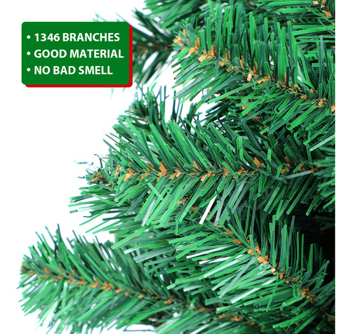 2.1m De Árbol De Navidad Artificial Verde Pino 1346 Ramas