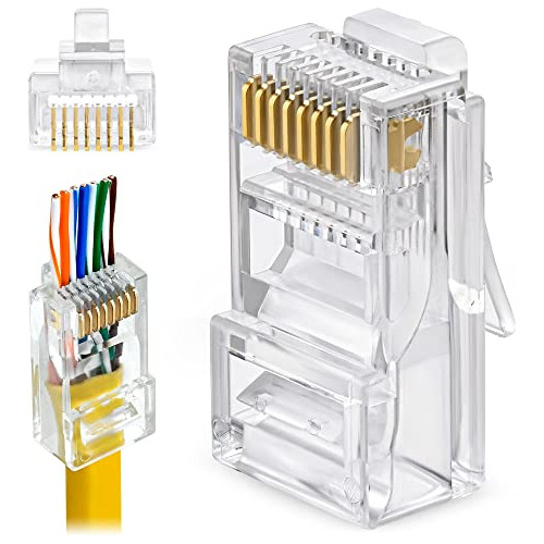 Conectores De Paso Rj45 Cat5e - Paquete De 100 | Enchuf...