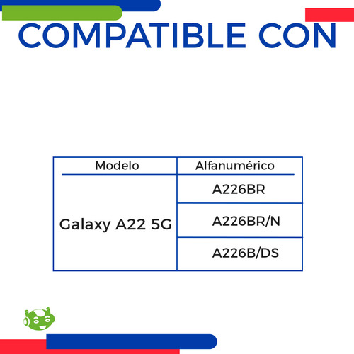 Pantalla Completa Con Marco Compatible Con Samsung A22 5g A226br A226br/n A226b/ds Incell Color Negro Slim Company