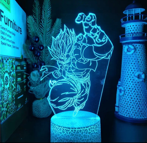 Lámpara 3d Con Base Iluminada Led De Dragón Ball Z/gt/super