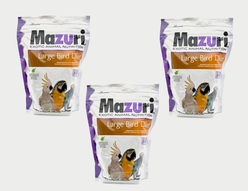 Croqueta Loros Y Guacamayas 3 X 650 G Mazuri Large Bird Diet