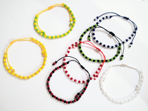 Ildes Pulsera Elegua, Orula Cristal Santería Paquete 7 Pieza