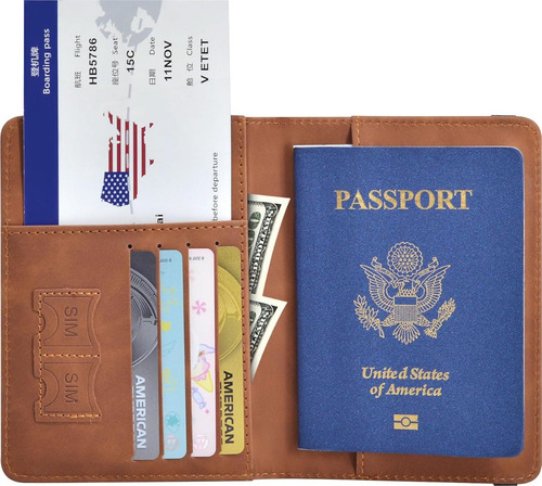 2 Porta Pasaporte Documentos Funda Protectora Viaje Con Rfid