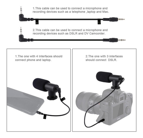 Kit De Micrófono De Vídeo For Smartphone Con Luz Led,