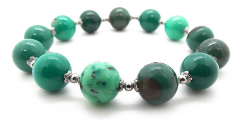 Pulsera De Piedras Naturales Semipreciosas De Crisoprasa