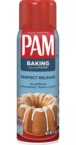 Pam No-Stick Cooking Spray - Happy Baking - With Flour - Net Wt. 5 OZ (141  g) Each - Pack of 2