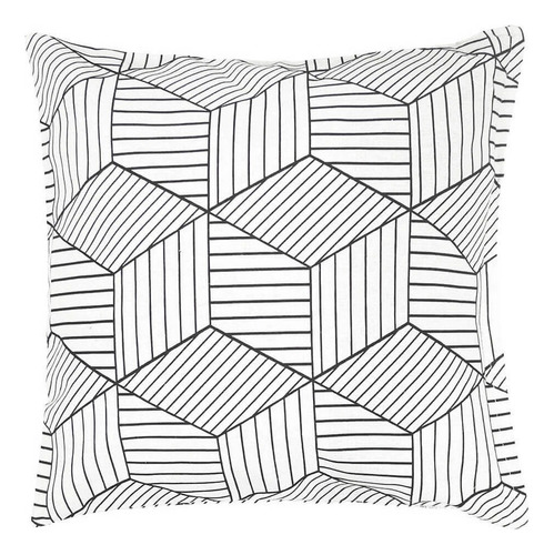Capa De Almofada Minimalista Linhas Branco 42x42cm