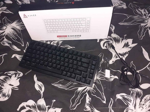 Teclado mecánico con cable Ajazz Ak820, teclado completo de intercambio en caliente, color negro, idioma inglés internacional