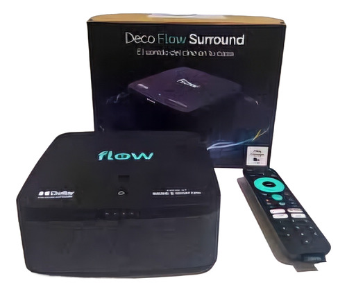 Flow Box Surround Android Tv 4k Tv Box Con Parlantes Negro De Voz