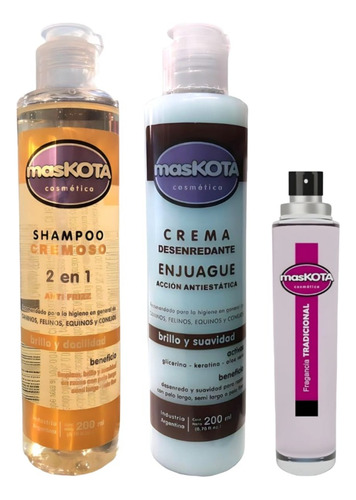 Shampoo Maskota 2 En 1 +enjuague+fragancia (200ml)