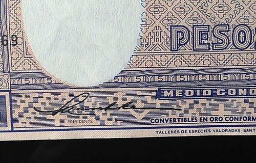 Imagen 2 de 2 de Billete De 5 Pesos Maschke Herrera - Firma Larga