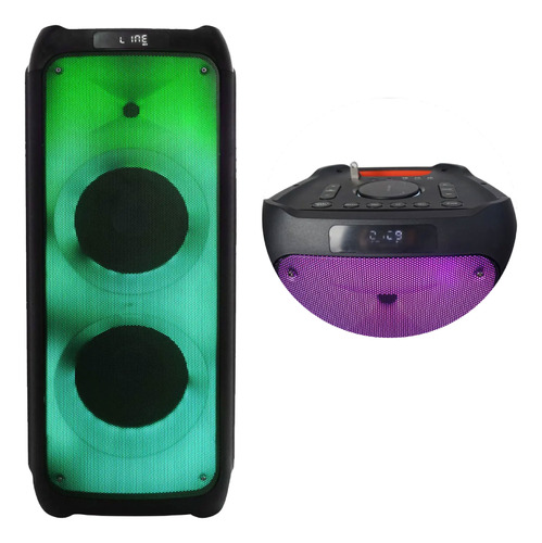 Parlante Bomber 1800w Party Bluetooth Led Rgb Radio