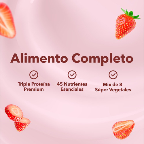 Vivri Shakeme Fresa, Shaker Gratis 20 Serv Alimento Completo