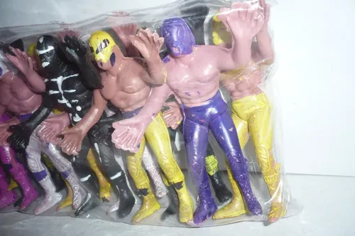 Luchadores Lote De 12 Piezas El Santo Juguete Lucha Libre