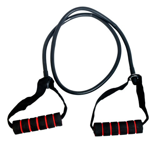 Corda Elástica De Treino Muscular Preta 1,20m Com Puxadores