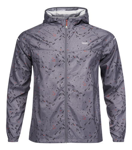 Chaqueta Cortaviento Lippi Hombre Nightfall Hoody Print Gris