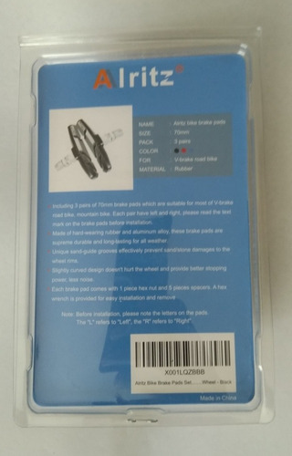 Pastillas Tacos De Frenos V-brake Mtb Ruta 3pack C/llave New