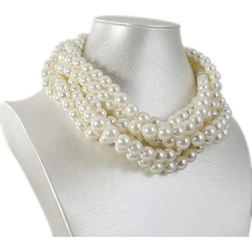 Collar De Gargantilla Corta Con Pechera Gruesa Y Cuentas Bla