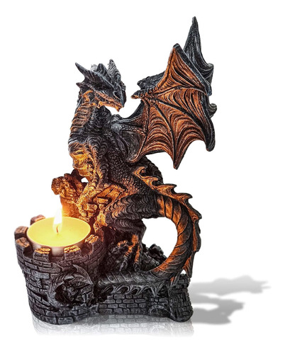 Carvia Gifts Estatua Dragon Soporte Para Luz Figura Draco