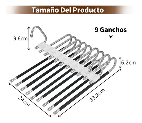 2pcs Gancho Pantalones Organizador Multiple Ahorra Espacio