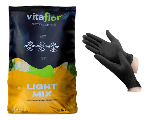 Sustrato Vitaflor Lightmix 50lts Incluye Guantes De Regalo