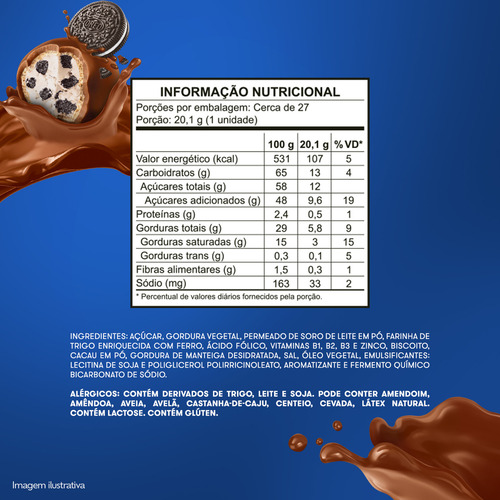 Bombom Wafer Sabor Baunilha Com Oreo 540g Lacta