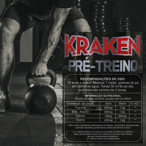 Kraken High Performance Pre-Workout, 250 g, Bv Nutrition, sabor sandía