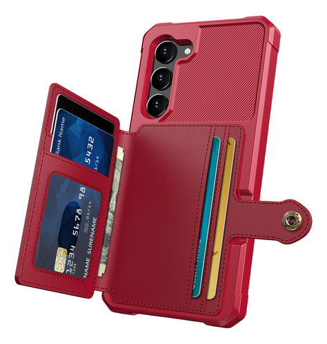 Funda Magnética De Piel Tipo Cartera Para Tarjetas Samsung C