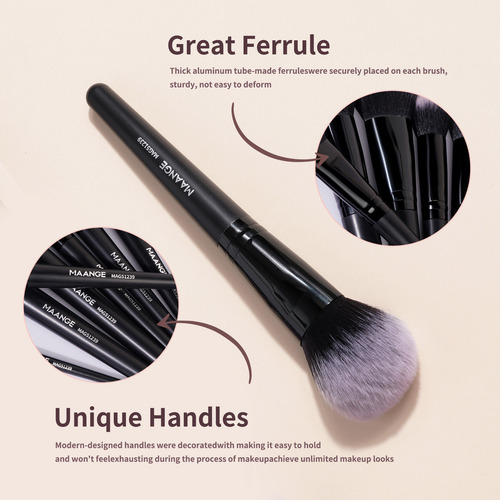 18 Set De Brochas Para Maquillaje Profesional +estuche +caja Color Negro